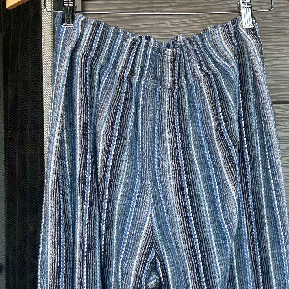 Free People Blue Striped Wide Leg Pants - Picture 7 of 7